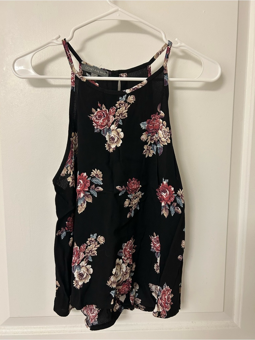 American Eagle Outfitters Black Floral Halter Cami